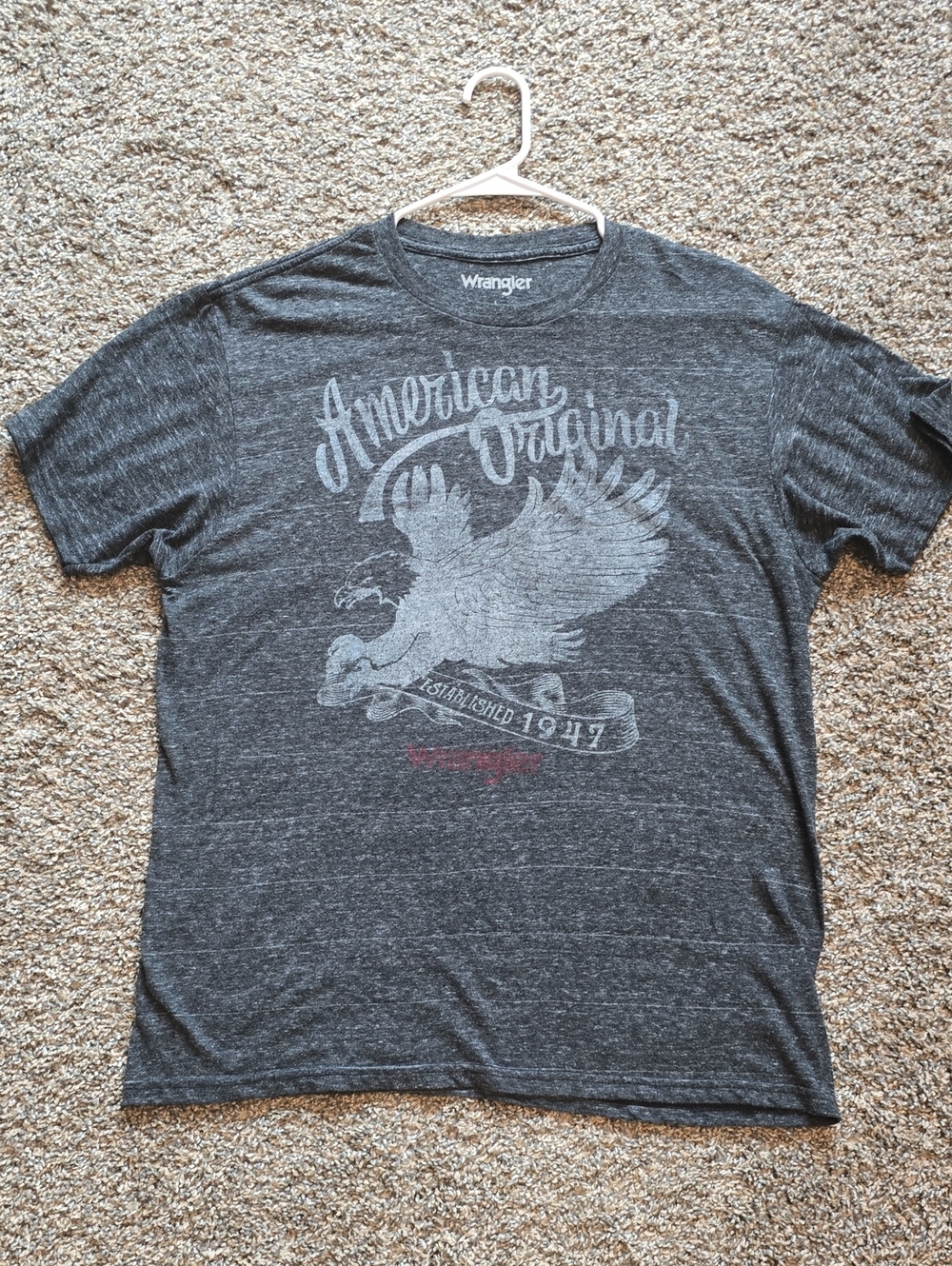 Wrangler Charcoal Gray Graphic 'American Original' Short Sleeve Tee